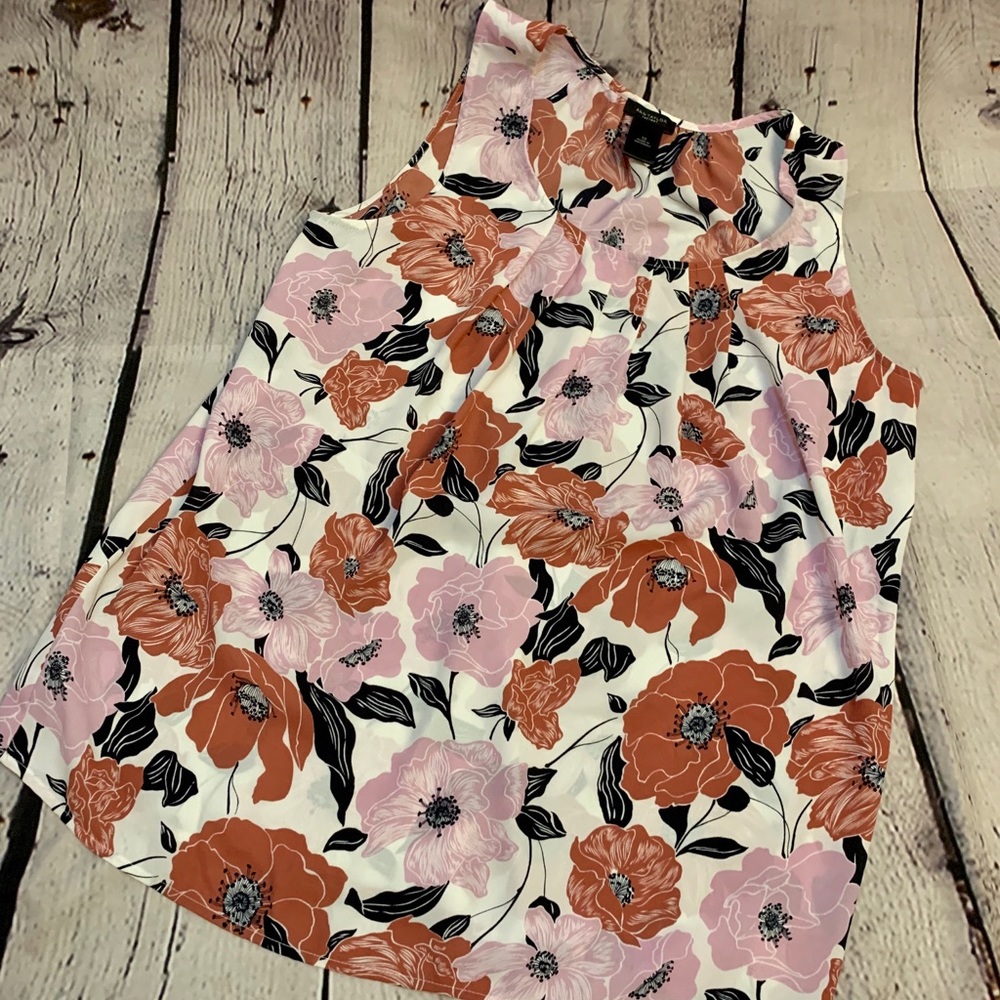 Sleeveless Floral Top Ann Taylor Factory